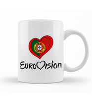 Eurovision Portugal Heart Kupa Bardak Porselen