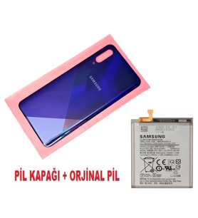 Tkgz Samsung Galaxy A30S A307 Arka Pil Batarya Kapağı + PİL MAVİ