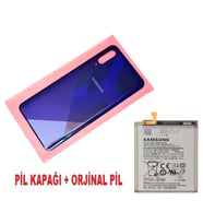 Tkgz Samsung Galaxy A30S A307 Arka Pil Batarya Kapağı + PİL MAVİ
