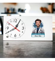 Kişiye Özel Hediye Karikatürlü En Başarılı Erkek Göz Doktoru Masa Saati