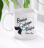 BK Gift Kişiye Özel Babalar Günü Hediyesi Benim Babam 1 Başka Tasarımlı Kupa Bardak-1 (Beyaz)