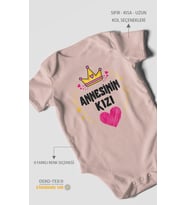 Annesinin Kızı Kısa Kollu Bebek Body %100 Pamuk