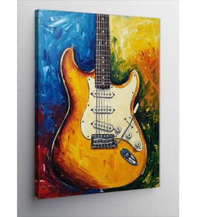 Kanvas Tablo Turuncu Elektro Gitar