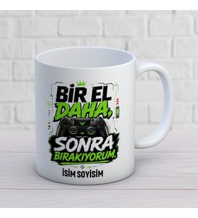 Kişiye Özel Oyuncu Tasarımlı Bir El Daha Sonra Bırakıyorum İsimli Kupa