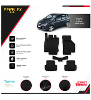 Ford C-Max 2006-2012 3D Havuzlu Paspas (Siyah - Beyaz)