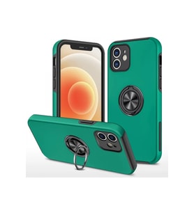 Newface Apple iPhone 12 Kılıf Elit Yüzüklü Kapak - Yeşil