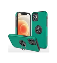 Newface Apple iPhone 12 Kılıf Elit Yüzüklü Kapak - Yeşil