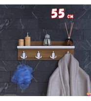 Modilayn Kedi Serisi 3’lü Banyo Askısı Seti  46,4x18 cm 12 Kancalı Raflı Düzenleyici Yer Tasarrufu