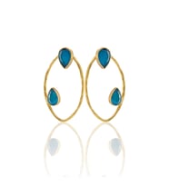 Kadir Jewellery 22 Ayar Altın Kaplama Geometrik Küpe -El İşçiliği Ve Hipoalerjenik Küpe