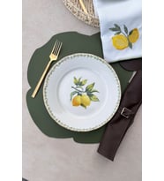 Green Garden Mat Altın Yaldızlı 6 Kişilik Limon Desenli Porselen Tabağı Takımı