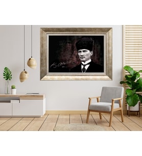 Gümüş Çerçeveli Atatürk Tablo a559