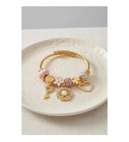 Mey İthalat® Pembe Charmlı Model Kadın Bileklik
