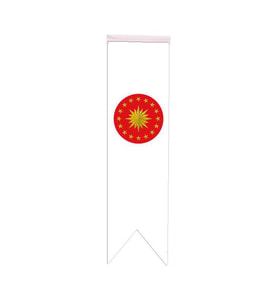 Masa Üstü Kırlangıç Cumhurbaşkanlığı Bayrağı - 8x30cm Çift Taraflı Saten Kumaş