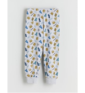 LCW Kids Gri Baskılı Erkek Çocuk Pijama Alt