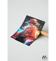 One Piece Luffy Uzay Poster, Çerçevesiz Yüksek Kalite Duvar Afişi - Anime Severlere