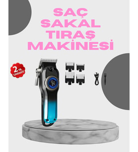 Profesyonel Saç Kesme Makinesi – 2000 Mah Şarjlı, Lcd Ekranlı