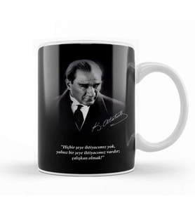 Mustafa Kemal Atatürk söz Kupa Bardak Porselen