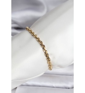 14K Gold Renk Kaplama Burgu Zincir Model CM Kadın Bileklik - TJ-BB8135