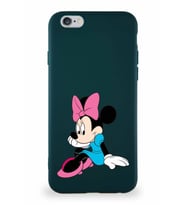 Apple iPhone 6 Soft Premier Kapak Minnie Mouse-E Tasarımlı Silikon Kılıf - Yeşil (Şeffaf)