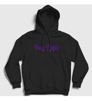 Presmono Unisex Siyah Logo Deep Purple Kapüşonlu Sweatshirt 60578tt