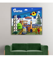 Bursa Tasarımlı Kanvas Tablo