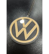 VOLKSWAGEN LOGOLU ÇİFT YÖNLÜ ŞEFFAF & GOLD PLEKSİ DİKİZ AYNASI SÜSÜ ARABA OTO AKSESUAR