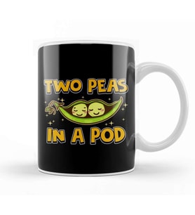 Cute & Funny Two Peas In a Pod Adorable Food Pun Kupa Bardak Porselen