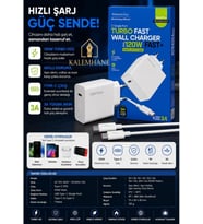 Kalemhane 120W Turbo Hızlı Şarj Başlığı Typ-c Giriş ve Kablo 3A 1m