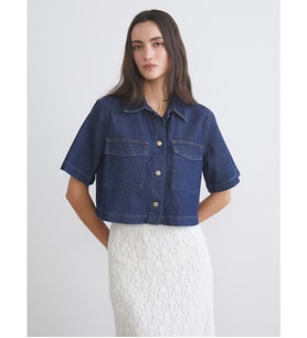 LCW Vision İndigo Regular Fit Kadın Jean Gömlek