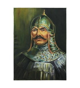 e38 EL İŞÇİLİĞİ l.ALAADDİN KEYKUBAT YAĞLI BOYA RESİM 70*50 cm - 6126