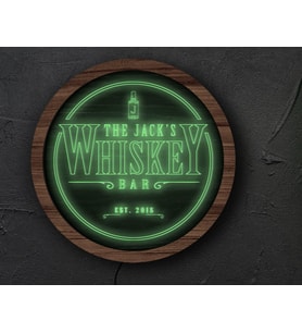 BK Gift Kişiye Özel Led Işıklı Yuvarlak Bar Tabelası, Işıklı Tabela, Bar Dekorasyonu, Duvar Dekoru, Home Bar Tabela-32
