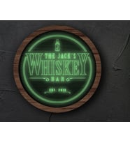 BK Gift Kişiye Özel Led Işıklı Yuvarlak Bar Tabelası, Işıklı Tabela, Bar Dekorasyonu, Duvar Dekoru, Home Bar Tabela-32