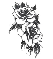 Caş Dekorasyon Gül Figürlü Geçici Mini Dövme Tattoo