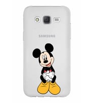 Samsung Galaxy J5 Kapak Mickey Mouse Tasarımlı Şeffaf Silikon Kılıf