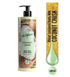 Eda Taşpınar Coconut Crush Yoğun Nemlendirici Vücut Losyonu Vücut Sütü Hindistan Cevizi Doğal Yağlı, 400 ml
