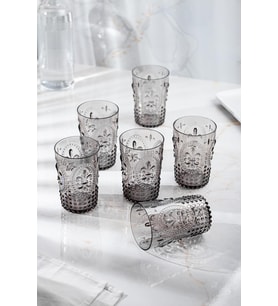 Akrilik Füme 6'lı Kısa Bardak & Su Meşrubat Kahve Yanı Bardağı 400 ml ( Cam Değildir )