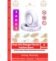 Rüzgar Kesici Ses Böcek Toz Önleyici Yalıtım Kapı Pencere Isı Izolasyon Şeffaf Şerit Bant 5mt 3 Adet