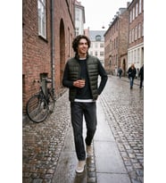 Jack & Jones JJEKINGSLEY Erkek Hafif Şişme Yelek Dik Yaka Günlük Rahat
