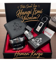 Hemen Kargo Lüks Tasarım Hakiki Deri Erkek Cüzdan Çakmak Küllük Anahtarlık Saklama Kabı Hediye Seti, Sevgiliye, Eşe, Babaya, Arkadaşa Kişiye Özel Hediye