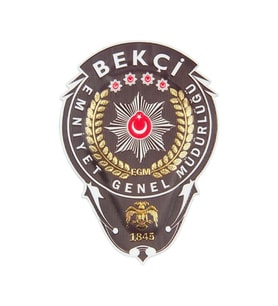 BEKÇİ EGM Arması 3d Plastik,  Yeni Tip, Cırtlı, 1. Kalite (Çok Renkli)