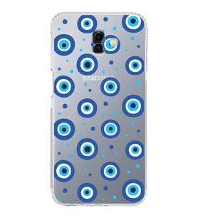 PrintiFy Samsung Galaxy J6+ Plus ile Uyumlu Nazar Boncuğu 1  Kamera Korumalı Şeffaf Silikon Kılıf
