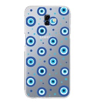 PrintiFy Samsung Galaxy J6+ Plus ile Uyumlu Nazar Boncuğu 1  Kamera Korumalı Şeffaf Silikon Kılıf