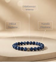 Doğal Sodalit Taşı Bileklik – Mavi Doğal Taş – Odak ve Sakinlik Bilekliği 8mm Unisex