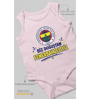 Biz Doğuştan Fenerbahçeliyiz Sıfır Kollu Bebek Zıbını %100 Pamuk