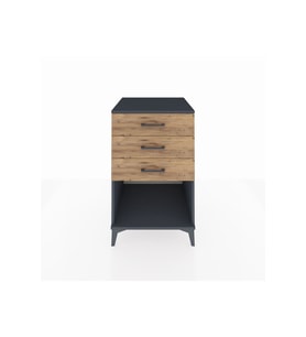 Kronos Komodin 3 Çekmeceli 60x59x96 Antrasit-Çam
