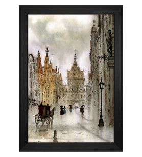 Manzara Temalı Kanvas Tablo 80 x 110 cm Siyah Çerçeve