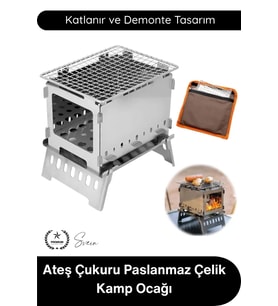 #KampOcağı Ateş Çukuru Paslanmaz Çelik Kamp Ocağı Katlanır Taşınabilir Outdoor Izgara Bushcraft Pikn