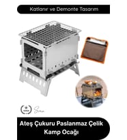 #KampOcağı Ateş Çukuru Paslanmaz Çelik Kamp Ocağı Katlanır Taşınabilir Outdoor Izgara Bushcraft Pikn
