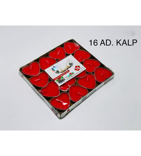 TEALIGHT MUM 16LI KALPLİ KIRMIZI