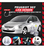 Peugeot 307 Makyajlı Kasa Kısa Far Uyumlu Şimşek Etkili Led Xenon Performance Series H1